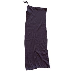 Back Beat Co. Hemp Rib One Shoulder Dress Plum